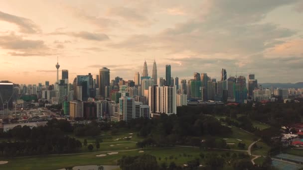 Kuala Lumpur Şehir Malezya Görüntülerini Havadan Görünümü — Stok video