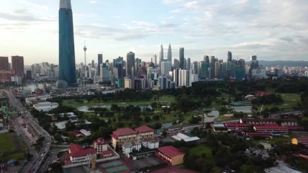 Luchtfoto Beelden Van Stad Kuala Lumpur Maleisië — Stockvideo