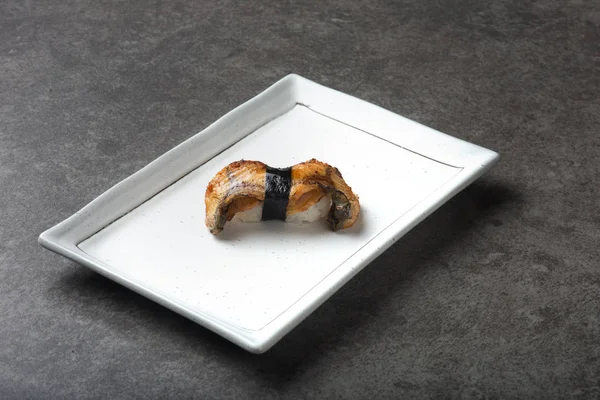Detailní Záběr Unagi Úhoř Sushi Roll Betonový Povrch — Stock fotografie