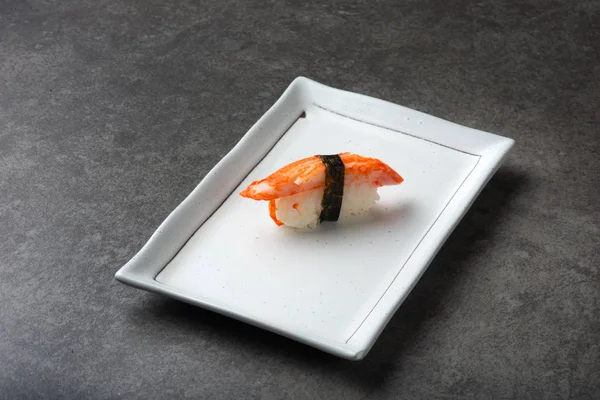 Close Shot Hako Kani Crab Meat Sushi Concrete Surface — Stock Photo, Image