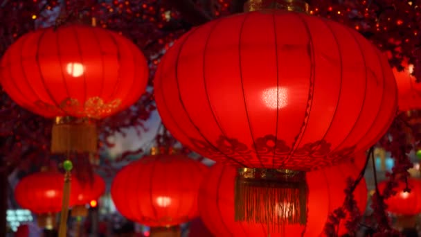 Filmagens Lanternas Chinesas Durante Festival Ano Novo — Vídeo de Stock