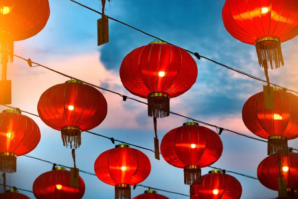 Lanternes Chinoises Pendant Festival Nouvel — Photo