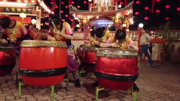 Selangor Malaysien Februar 2019 Trommler Spielen Urlaub Chinesisches Neujahrsfest — Stockvideo