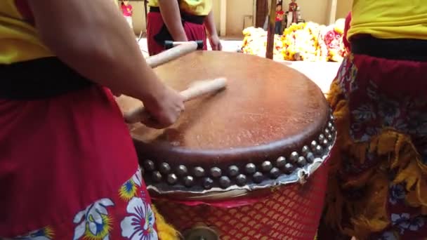 Selangor Malaysien Februar 2019 Trommler Spielen Urlaub Chinesisches Neujahrsfest — Stockvideo