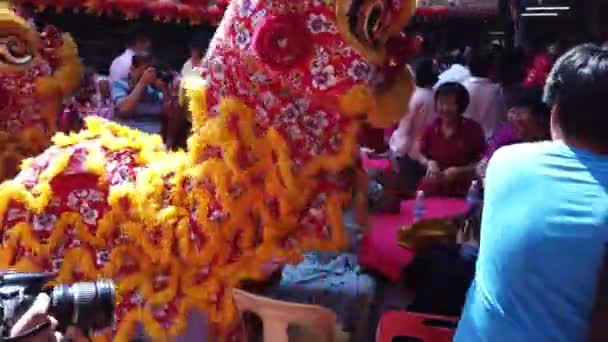 Selangor Malaysia Februar 2019 Drachen Und Löwentanzaufführung Bei Malaysia Chinesisches — Stockvideo