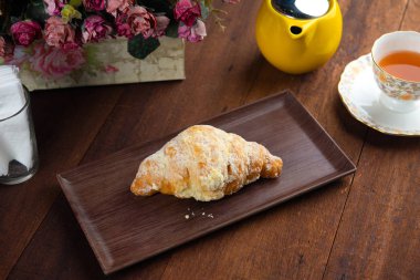 şeker buzlanma ile kruvasanın yakın çekim