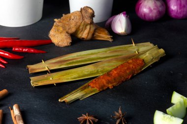 yakın çekim geleneksel yerel gıda otak otak