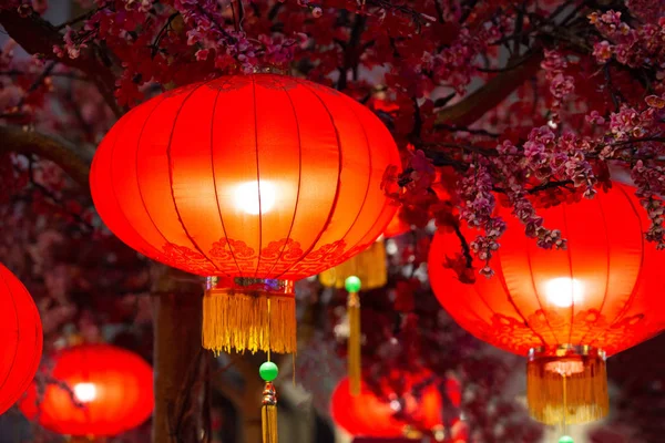 中国城春节灯笼特写镜头 — 图库照片