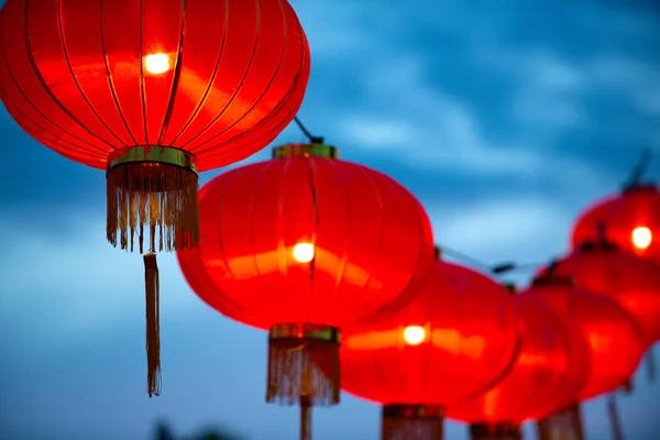 Gros Plan Des Lanternes Nouvel Chinois Dans Ville Chine — Photo