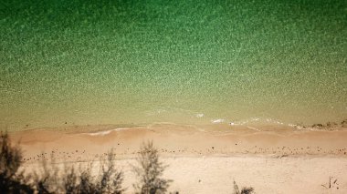 Malezya güzel plaj havadan görünümü