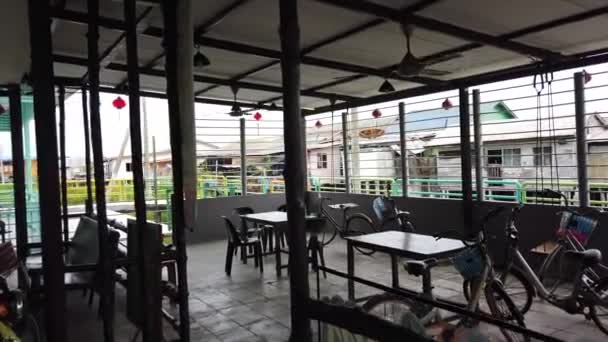 Imagini Malay Cafe Oraș Mic Mulțime Biciclete — Videoclip de stoc