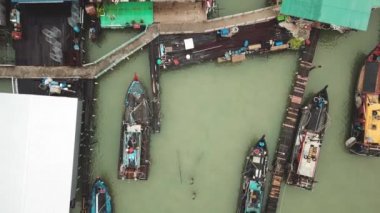 pulau ketam köyünün havadan görünümü, malezya