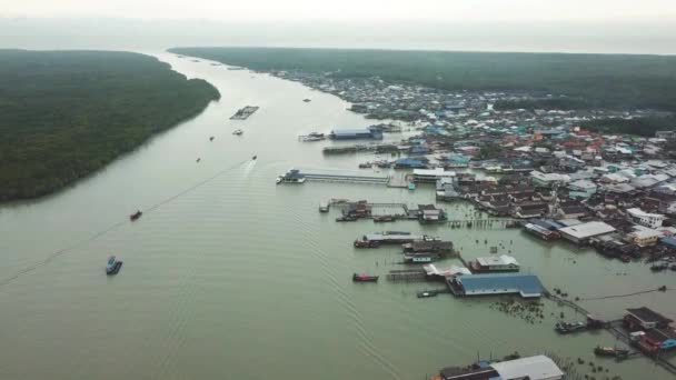 Vue Aérienne Village Pulau Ketam Malaisie — Video