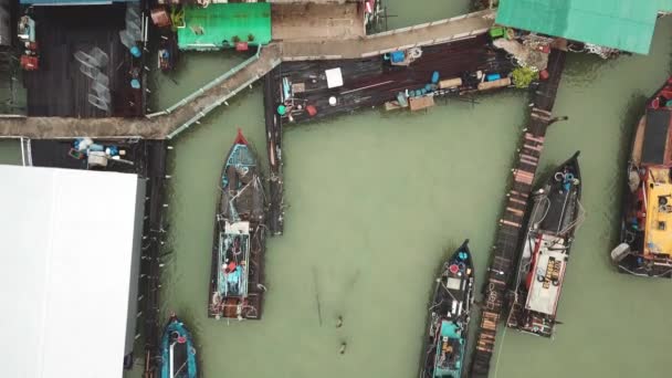 马来西亚普劳凯坦村的鸟瞰图 — 图库视频影像