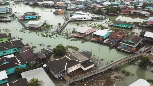 Aerial View Village Pulau Ketam Malaysia — Stock Video