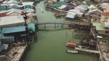 pulau ketam köyünün havadan görünümü, malezya
