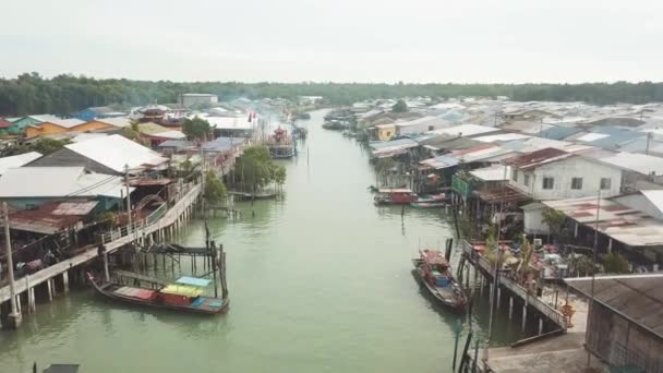 Vista Aérea Aldeia Pulau Ketam Malásia — Vídeo de Stock