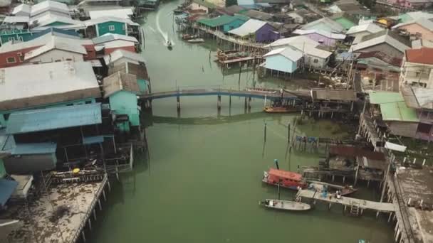 Vue Aérienne Village Pulau Ketam Malaisie — Video