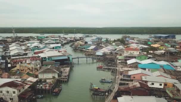 Vista Aérea Aldeia Pulau Ketam Malásia — Vídeo de Stock
