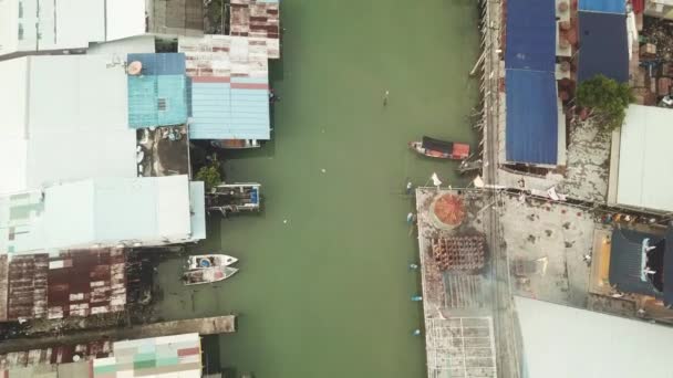Luchtfoto Van Het Dorp Pulau Ketam Maleisië — Stockvideo