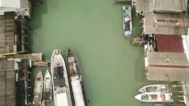 pulau ketam köyünün havadan görünümü, malezya