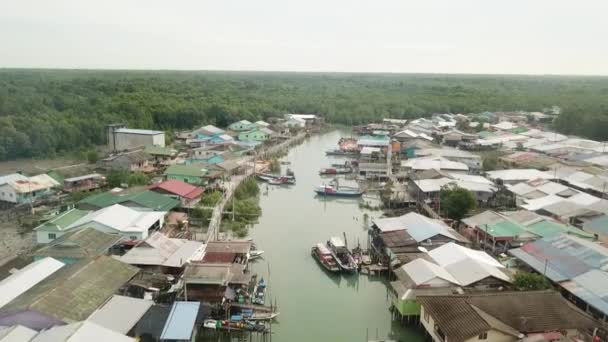 Vue Aérienne Village Pulau Ketam Malaisie — Video