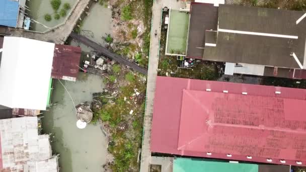 Luftaufnahme Des Dorfes Pulau Ketam Malaysia — Stockvideo