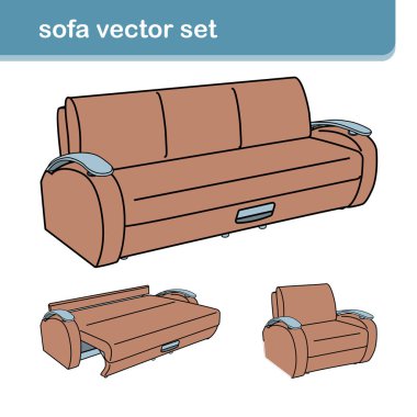 Beyaz koltuklu gerçekçi bir kanepe.