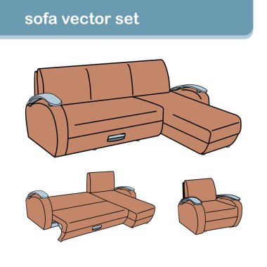 Beyaz koltuklu gerçekçi bir kanepe.