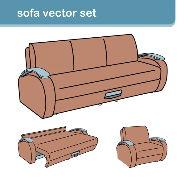 Beyaz koltuklu gerçekçi bir kanepe.