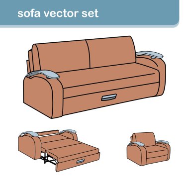 Beyaz koltuklu gerçekçi bir kanepe.