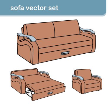 Beyaz koltuklu gerçekçi bir kanepe.