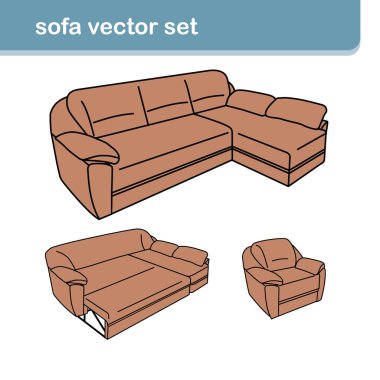 Beyaz koltuklu gerçekçi bir kanepe.