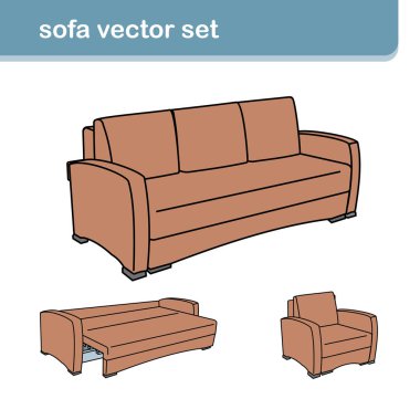 Beyaz koltuklu gerçekçi bir kanepe.