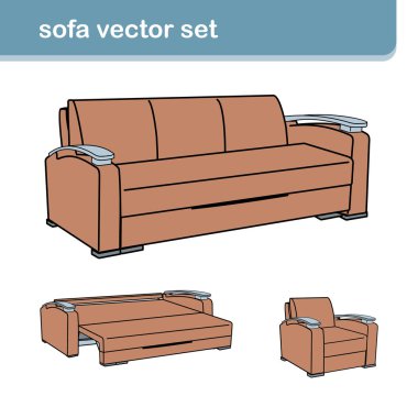 Beyaz koltuklu gerçekçi bir kanepe.