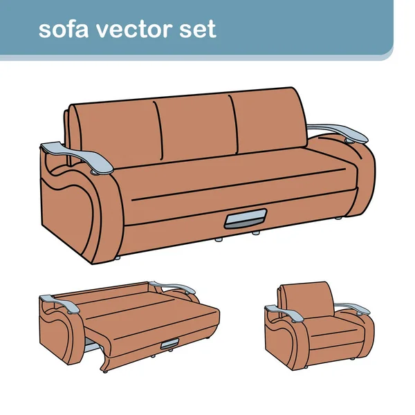Beyaz koltuklu gerçekçi bir kanepe. 