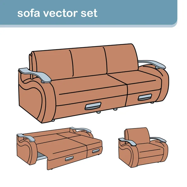 Beyaz koltuklu gerçekçi bir kanepe.