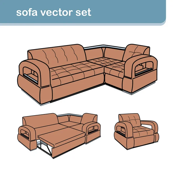 Beyaz koltuklu gerçekçi bir kanepe.