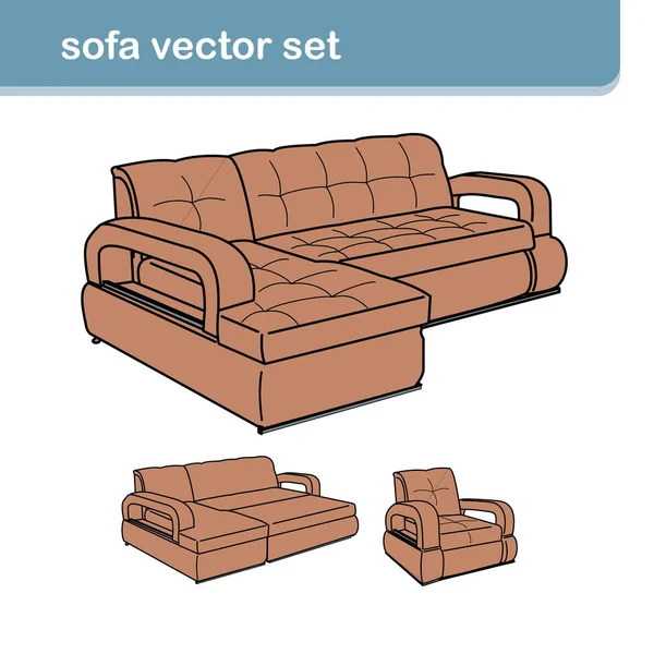 Beyaz koltuklu gerçekçi bir kanepe.