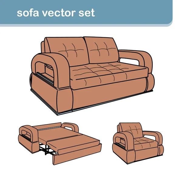 Beyaz koltuklu gerçekçi bir kanepe.