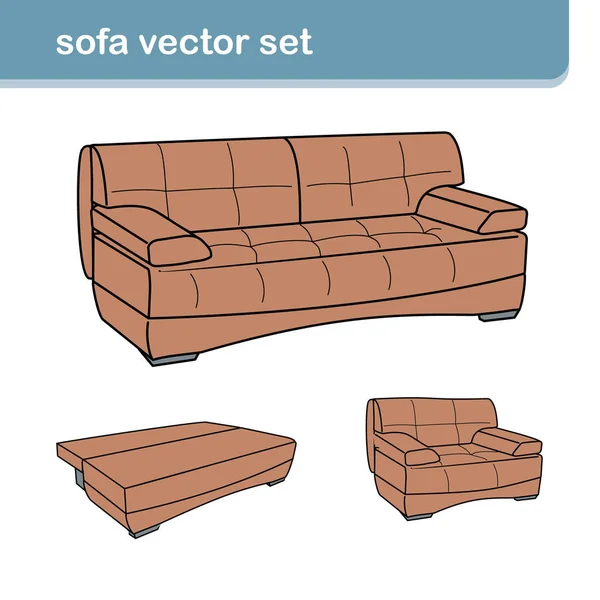 Beyaz koltuklu gerçekçi bir kanepe.