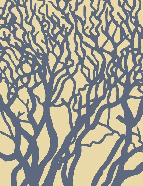 秋天和冬天的树木描绘了灰色和黄色的图画 季节卡片 邀请函和海报的背景 — 图库照片