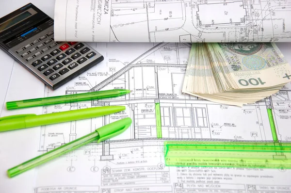 Plan Domu Budowa Finanse — Stock fotografie