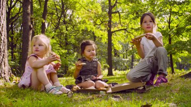 Parkta çim üzerinde Servis Kahvaltı