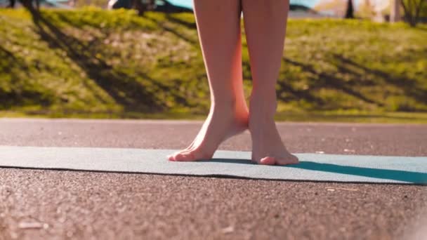 Pies femeninos haciendo ejercicios coreográficos — Vídeos de Stock