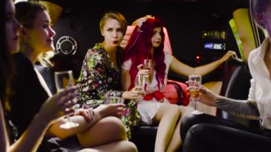 Lezbiyen düğün. Gelin ve damat düğün arabaya binme