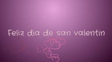 Animasyon Feliz dia de san Valentin, mutlu sevgililer günü İspanyolca dil, tebrik kartı