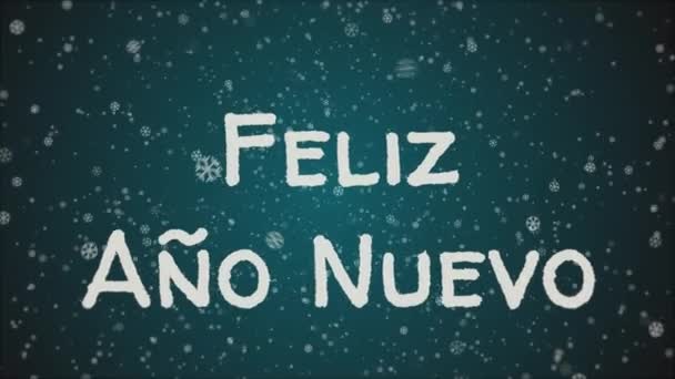 Animatie Feliz Ano Nuevo - gelukkig Nieuwjaar in de Spaanse taal, wenskaart — Stockvideo