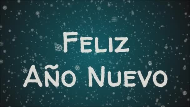 Animation Feliz Ano Nuevo - Happy New Year in spanish language, greeting card — Stock Video