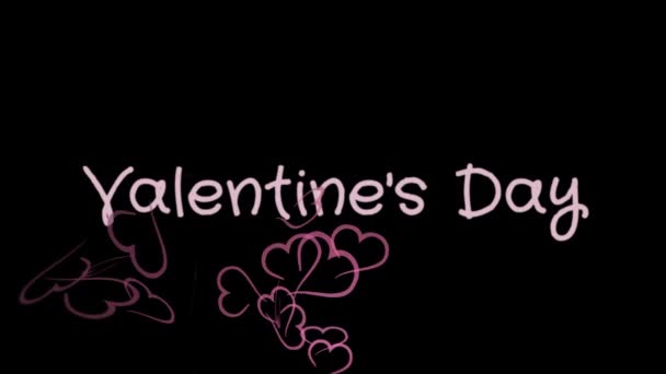 Animación día de San Valentín, tarjeta de felicitación — Vídeos de Stock